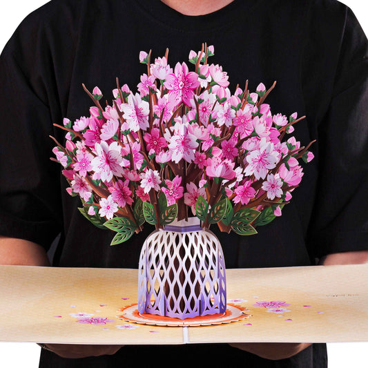 HugePop Cherry Blossom Pop Up Flower Bouquet with Detachable Flowers