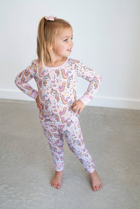 Pink Unicorn | Two-Piece Bamboo Pajama Set
