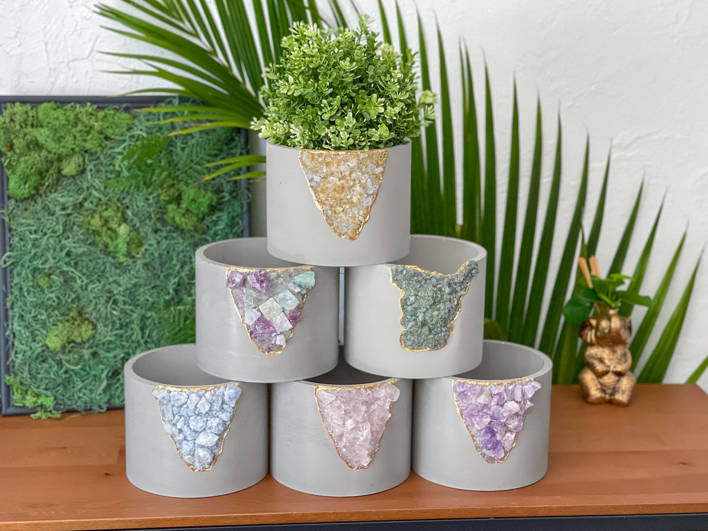 6" FLUORITE GEODE PLANTER