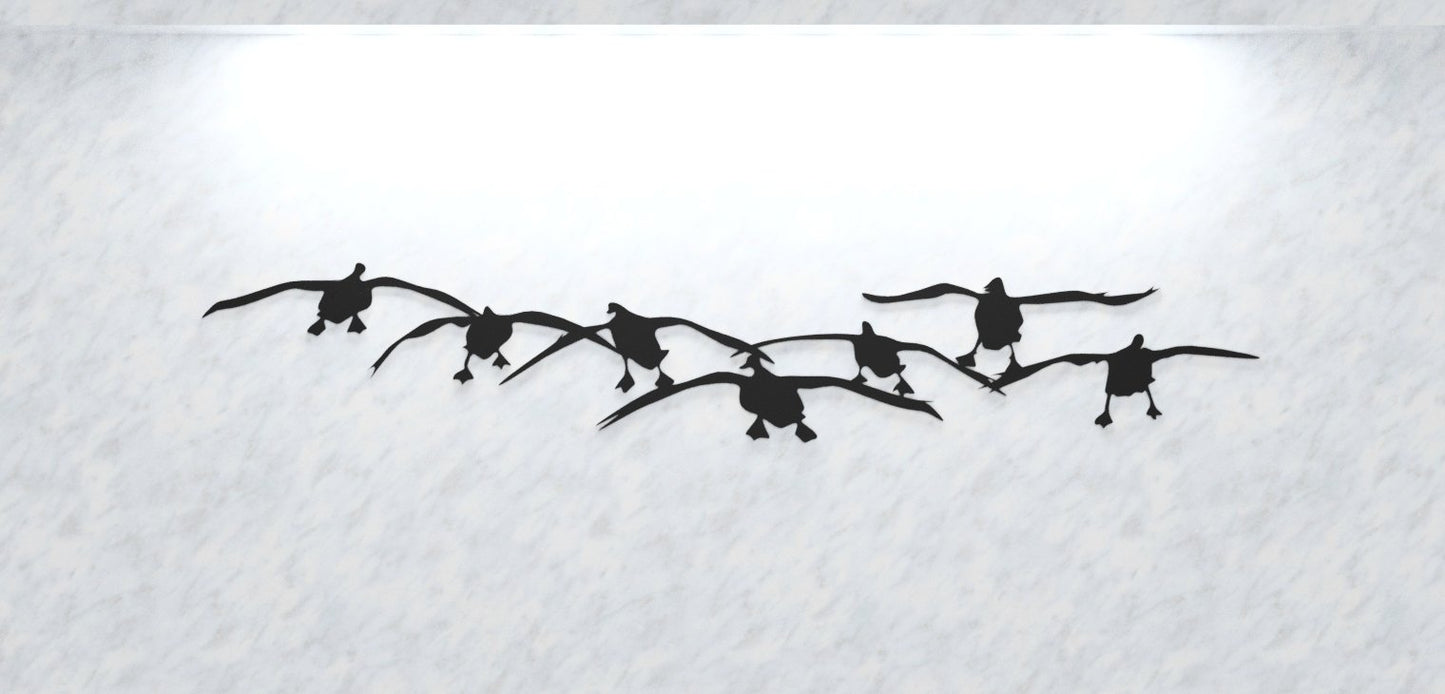 Steel Flock of Incoming Canada Geese | Wall Art