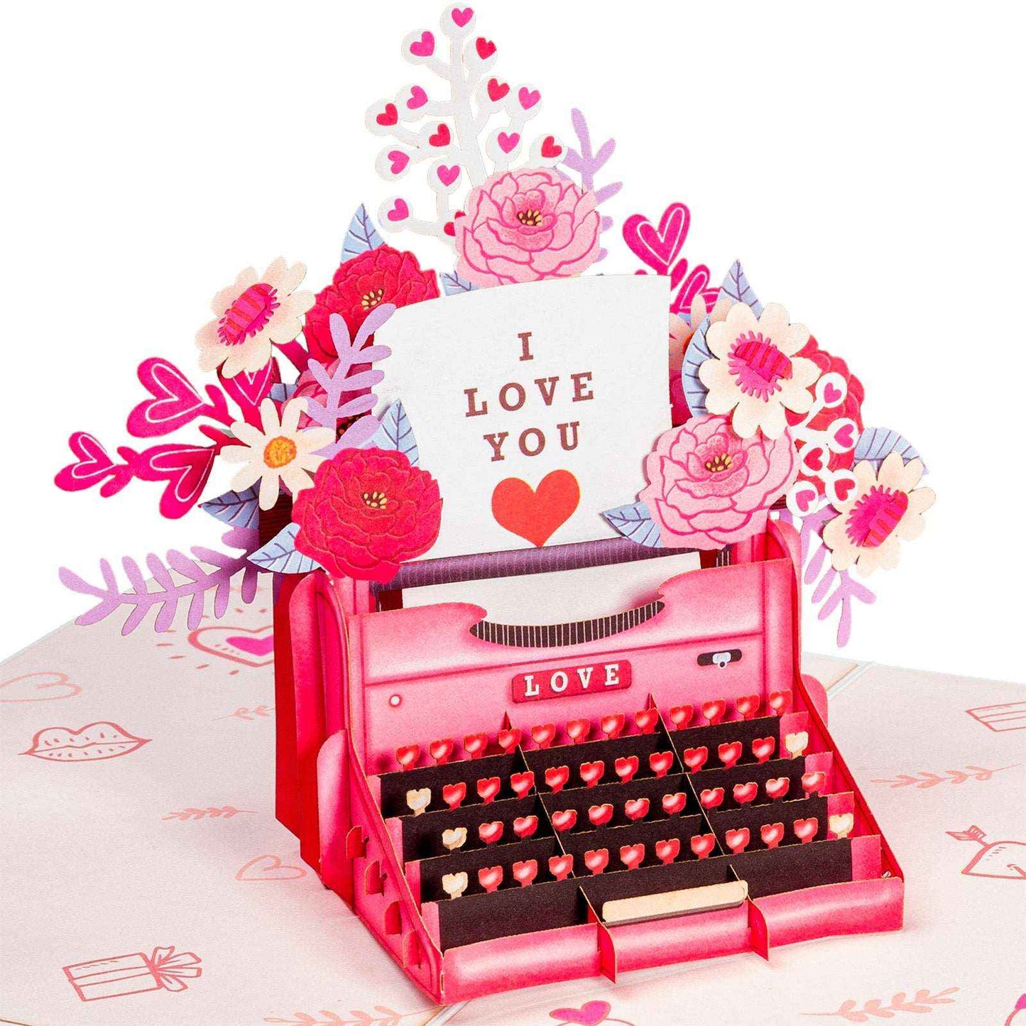 Love Typewriter Pop Up Card - 5" x 7"