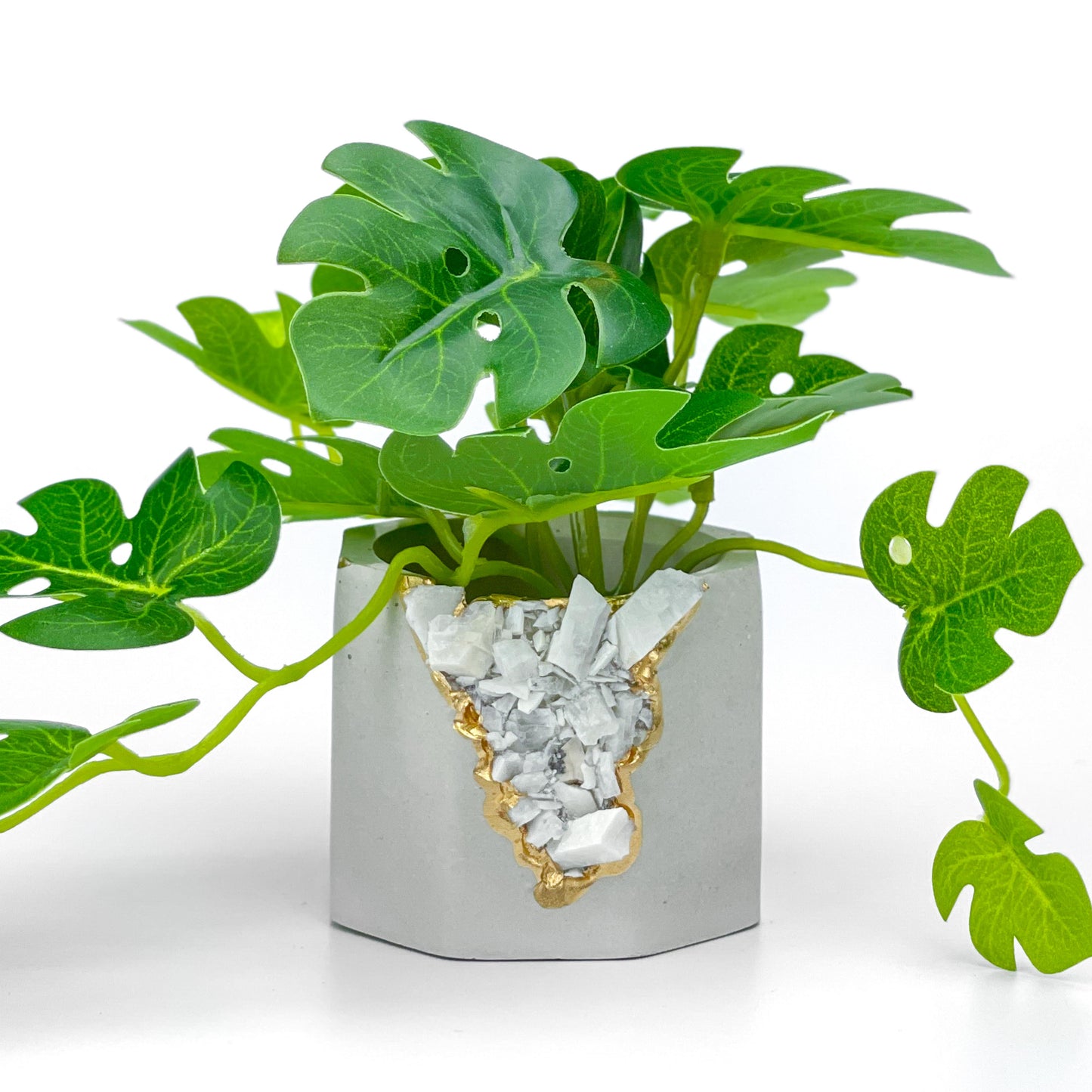 RAW MOONSTONE GEODE PLANTER