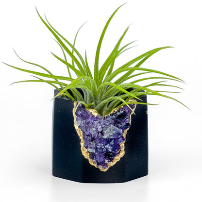 Black AMETHYST GEODE PLANTER