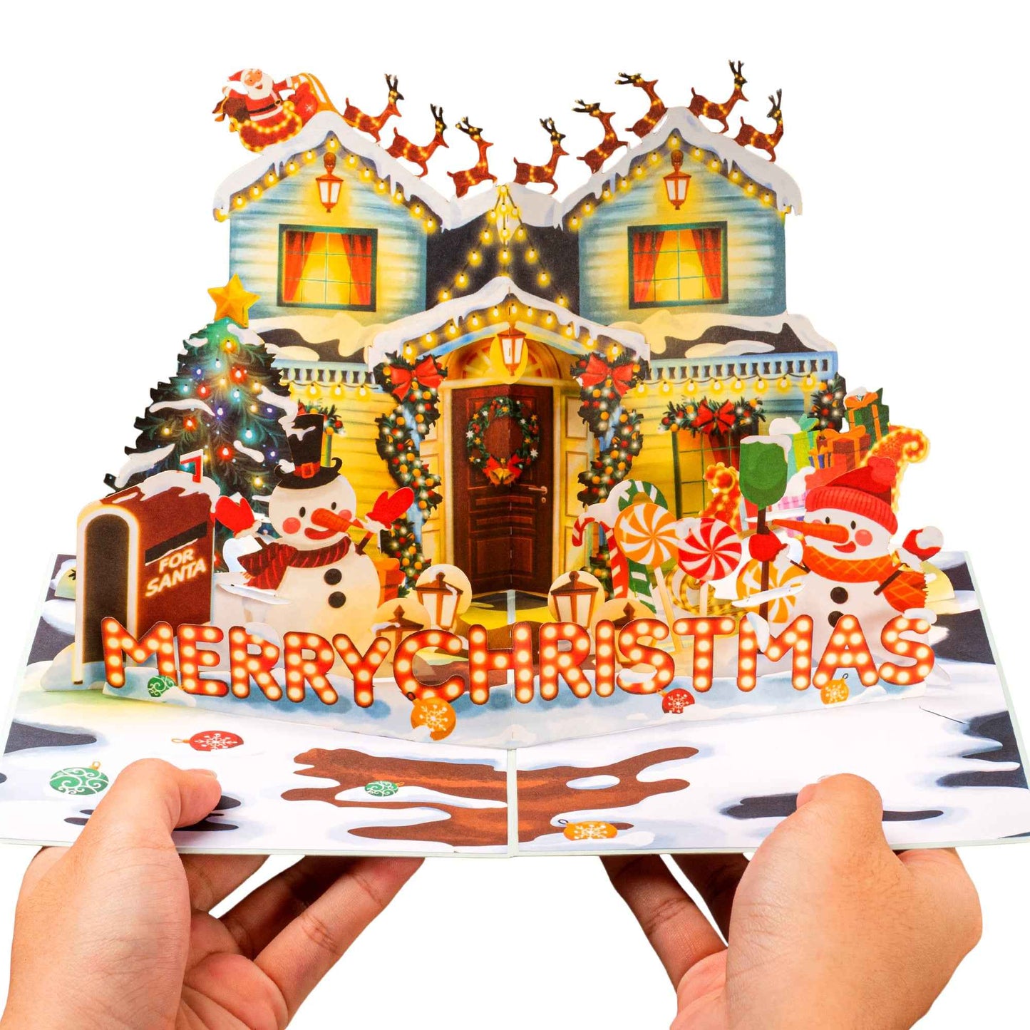 Decorated House Pop Up Christmas Card