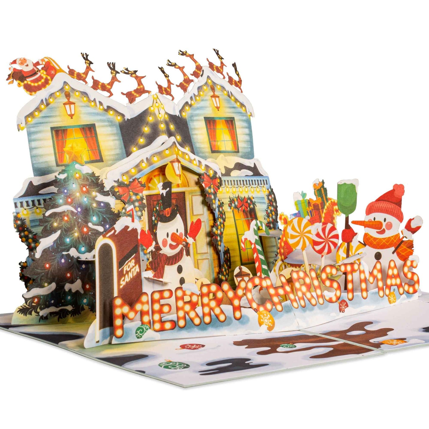 Decorated House Pop Up Christmas Card