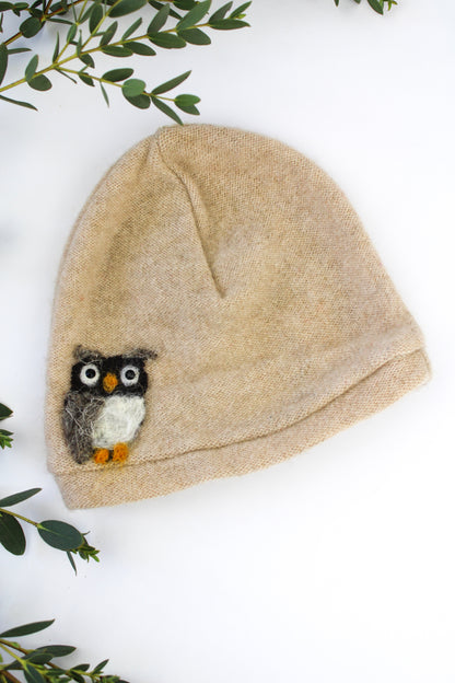 Owl Cashmere Hat - Baby