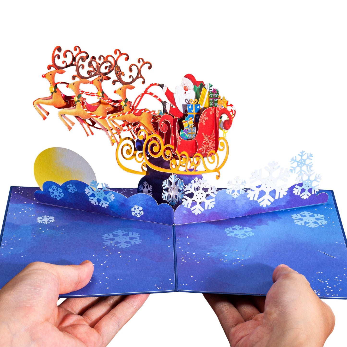Santa Sleigh Christmas Pop Up Card