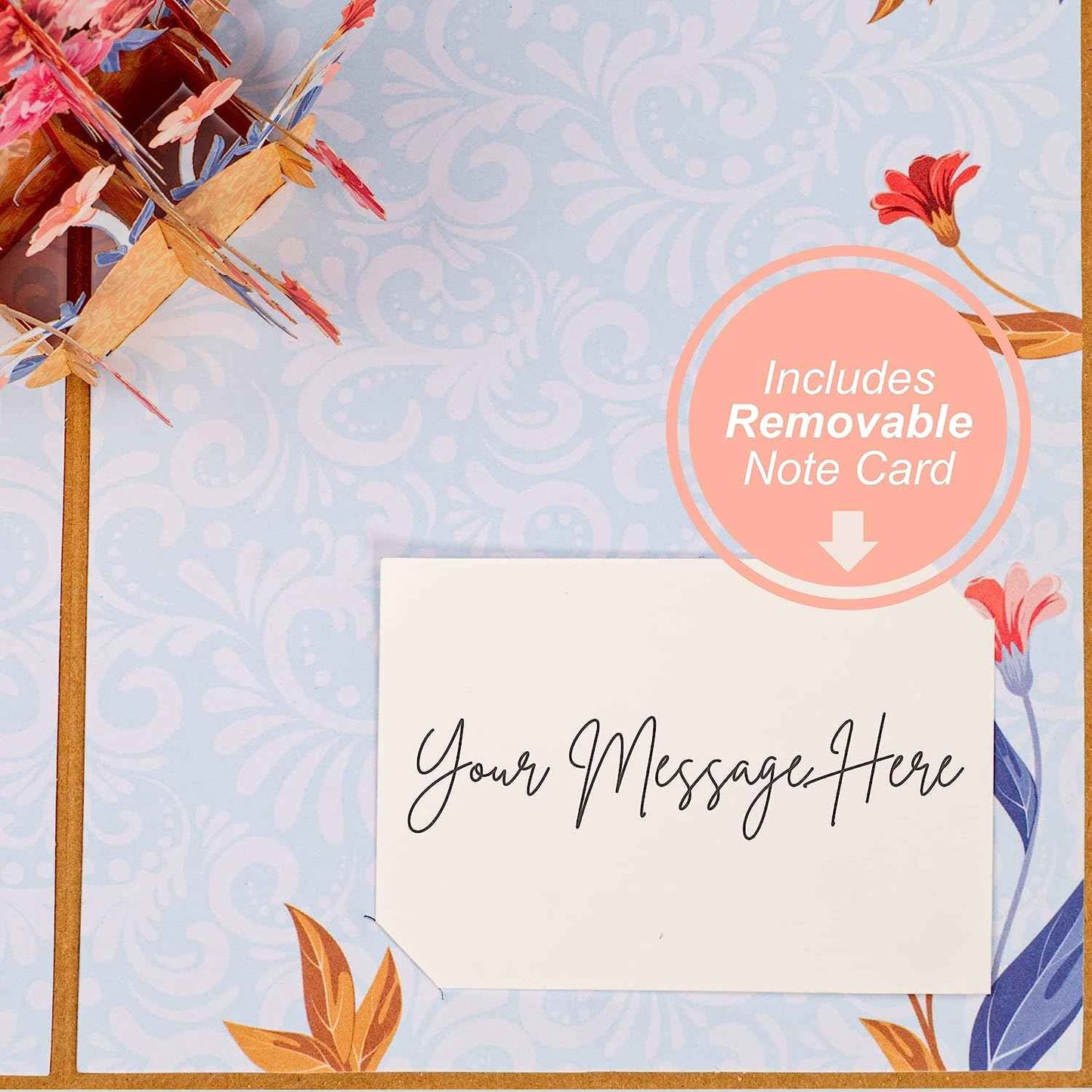 Floral Flamingo Pop Up Card - Frndly 8" x 6"