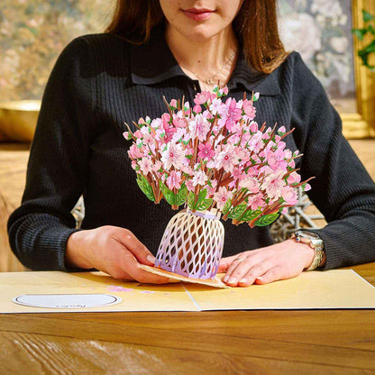 HugePop Cherry Blossom Pop Up Flower Bouquet with Detachable Flowers