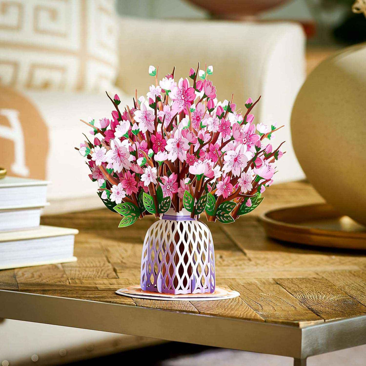 HugePop Cherry Blossom Pop Up Flower Bouquet with Detachable Flowers