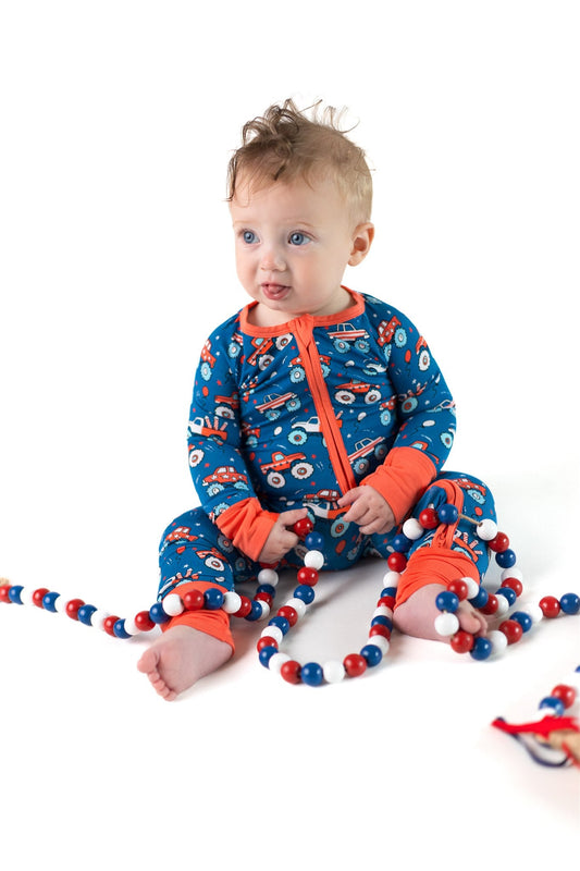 Monster Trucks & Rockets Bamboo Zippy