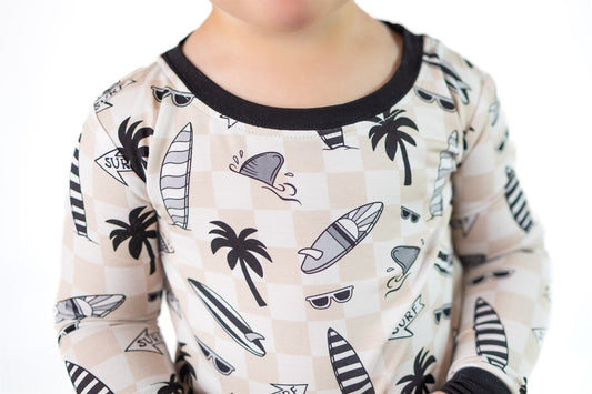 Checkered Surfboards | Two Piece Bamboo Pajama Set