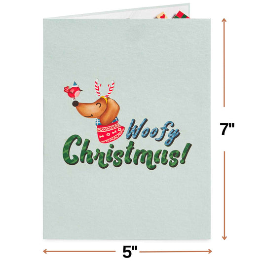 Woofy Christmas Pop Up Card, with Keepsake