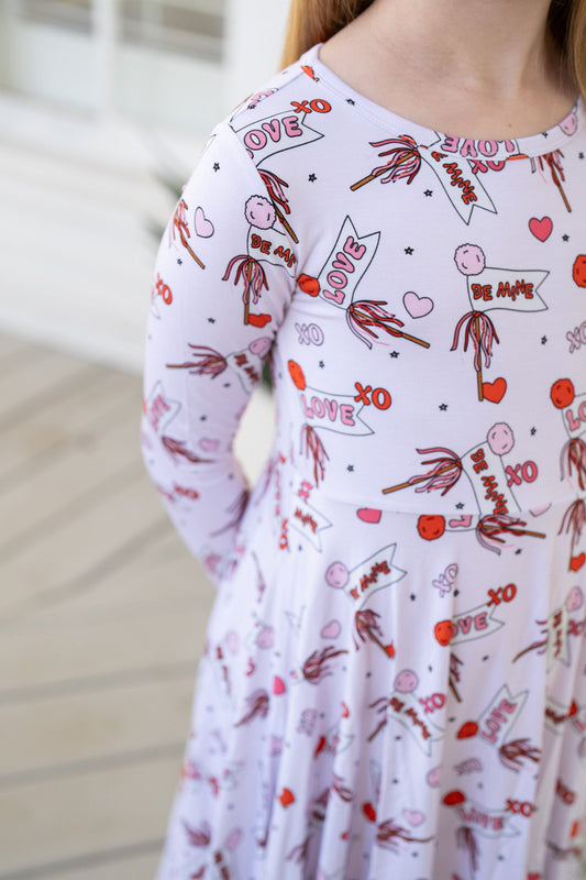 Valentine's Hearts | Long Sleeve Twirl Dress