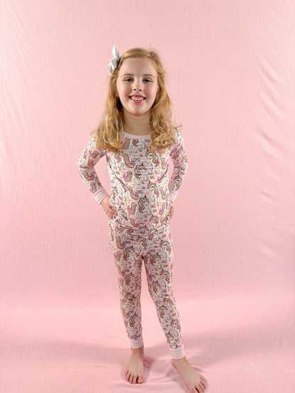 Pink Unicorn | Two-Piece Bamboo Pajama Set
