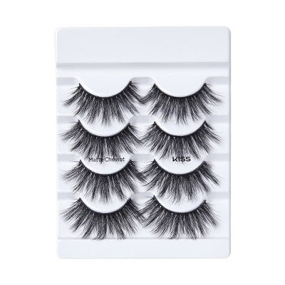 KISS Products Lash Couture Matte Black False Eyelashes Matte Cheviot 8ct - New