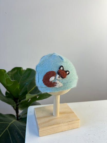 Sleeping Fox Cashmere Hat - Newborn