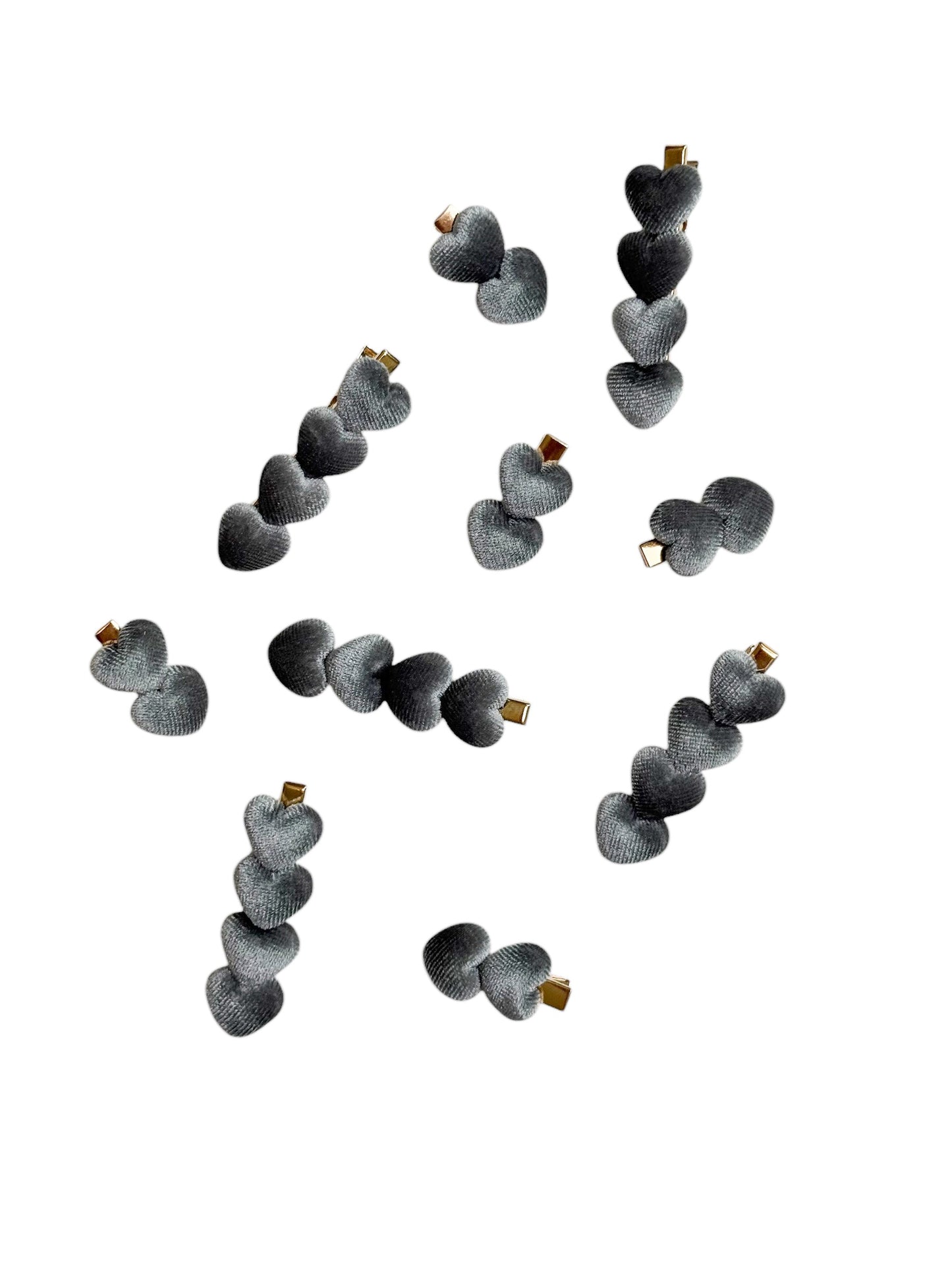 Gray Hearts Hair Clip