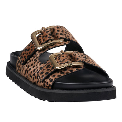 Women's Juno Camel Slide Footbed Sandals