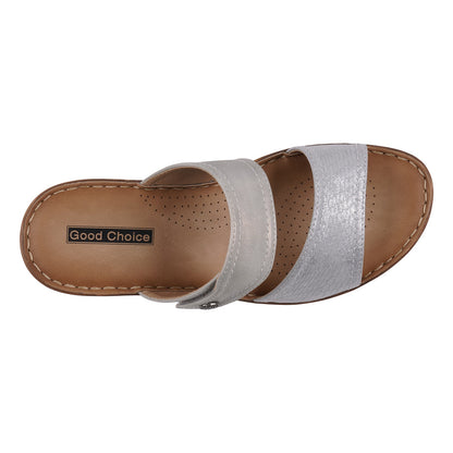 Women's Meli Silver Wedge Sandals