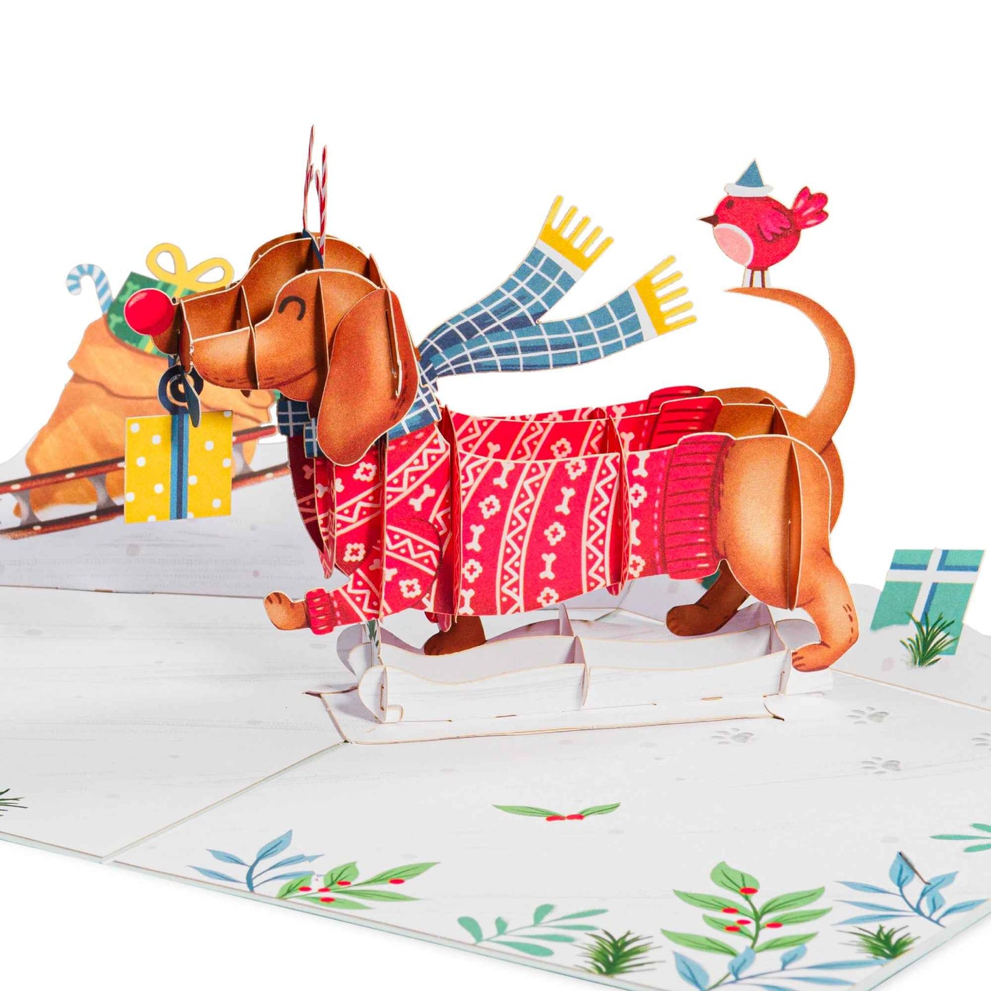 Woofy Christmas Pop Up Card, with Keepsake