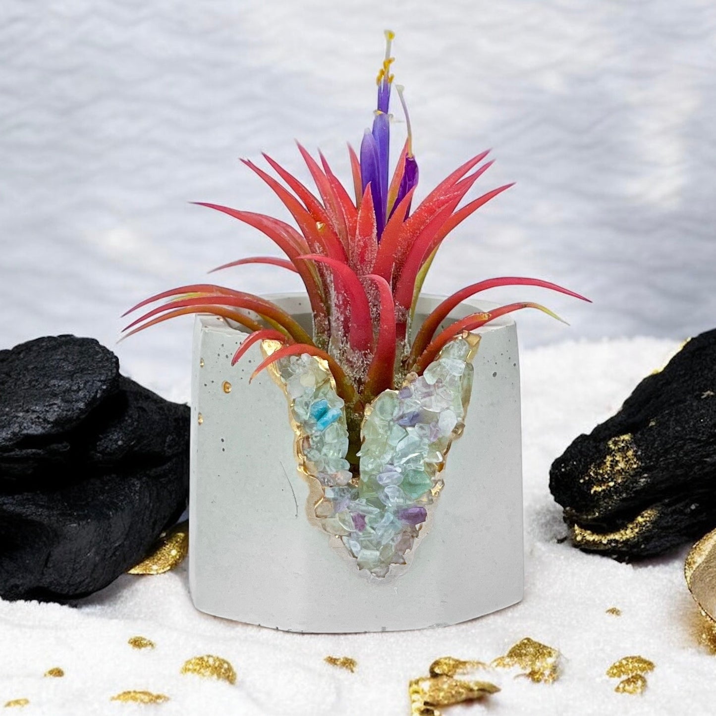 FLUORITE GEODE PLANTER