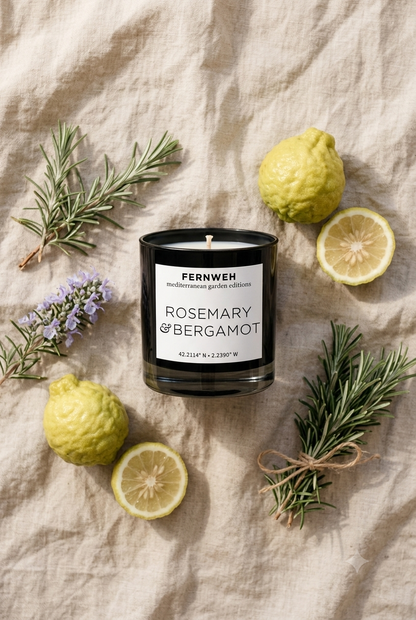 Rosemary & Bergamot Scented Soy Candle