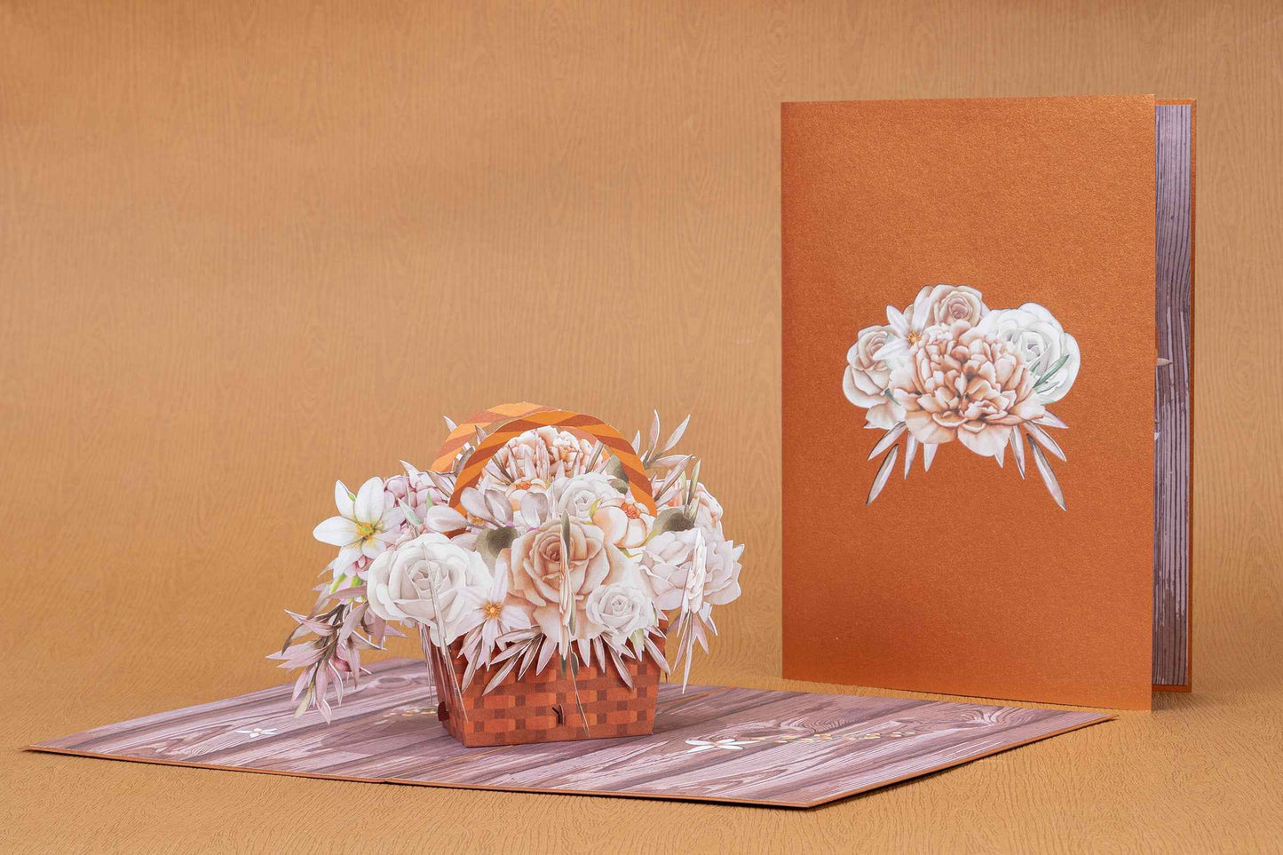 Rustic Flower Basket Pop Up Card