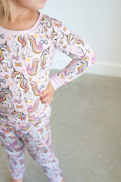 Pink Unicorn | Two-Piece Bamboo Pajama Set