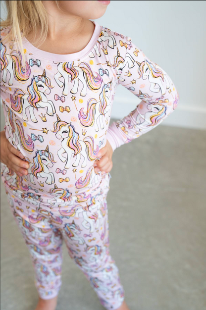 Pink Unicorn | Two-Piece Bamboo Pajama Set
