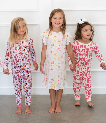 Hot Pink Bow | Two-Piece Pajama Set