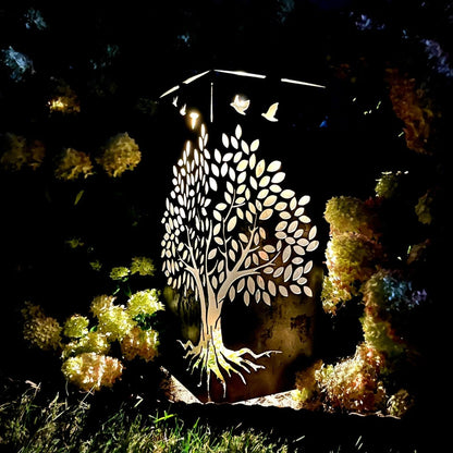 Basswood Tree Steel Luminary Pillar