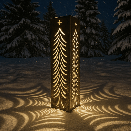 Christmas Tree Solar Luminary - Steel