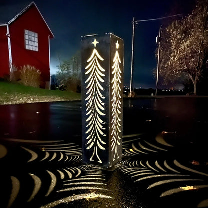 Christmas Tree Solar Luminary - Steel