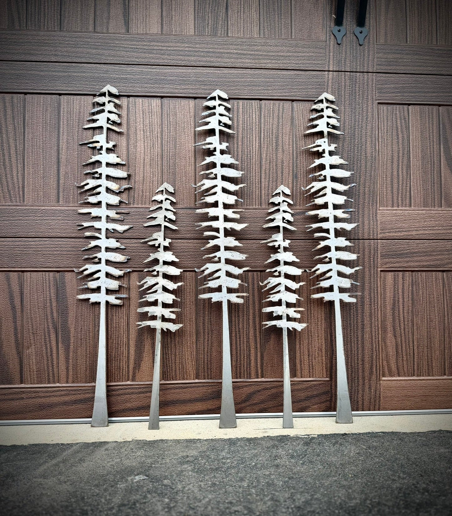 DISCOUNTED - XL Raw Steel Pine Trees - Wall Art