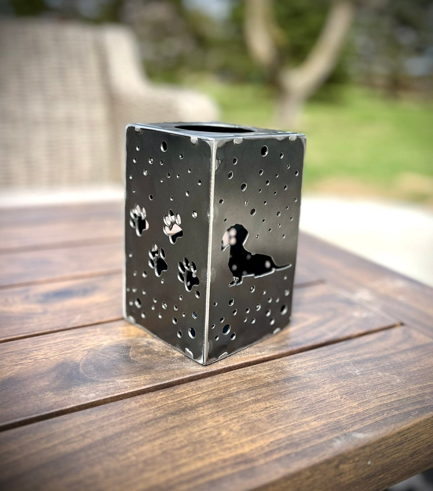 Puppy Cube Steel Hanging Solar Light | 6.5 in. | Pick a Breed