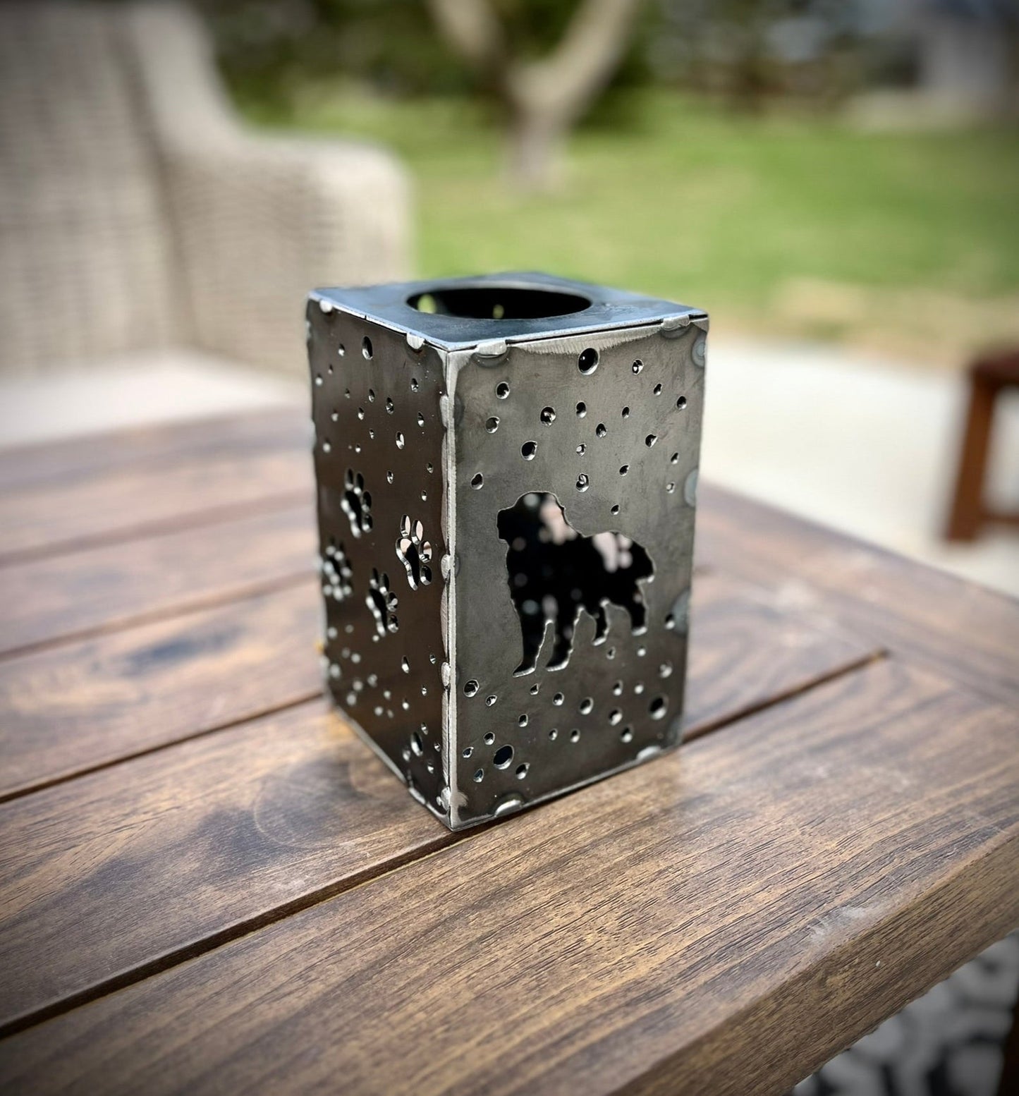 Puppy Cube Steel Hanging Solar Light | 6.5 in. | Pick a Breed