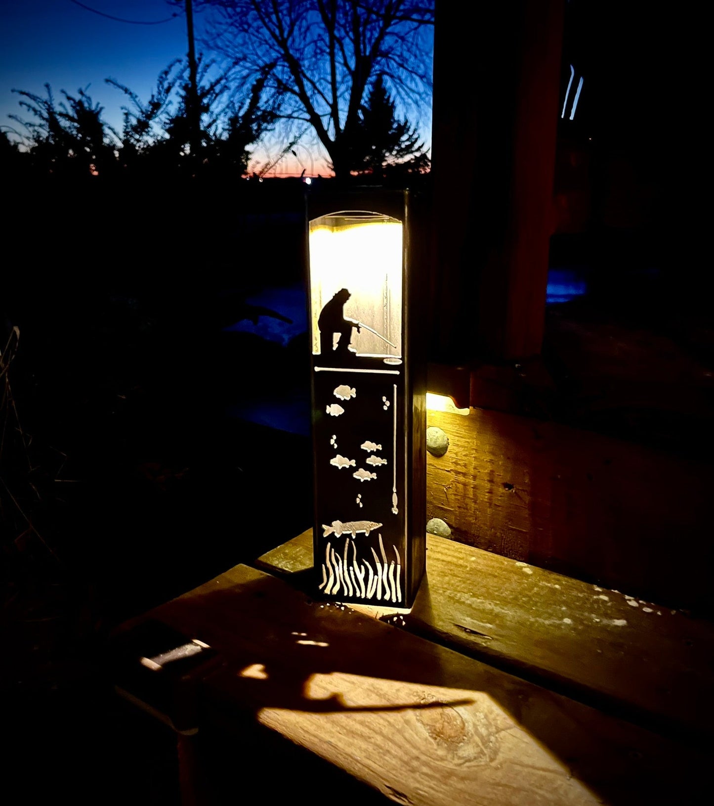 Ice Fishing Pillar Luminary w/ Solar Cap