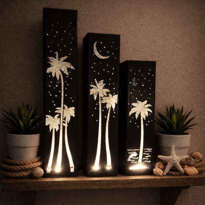 Palm Trees Under the Stars Indoor Luminary | Multiple Sizes