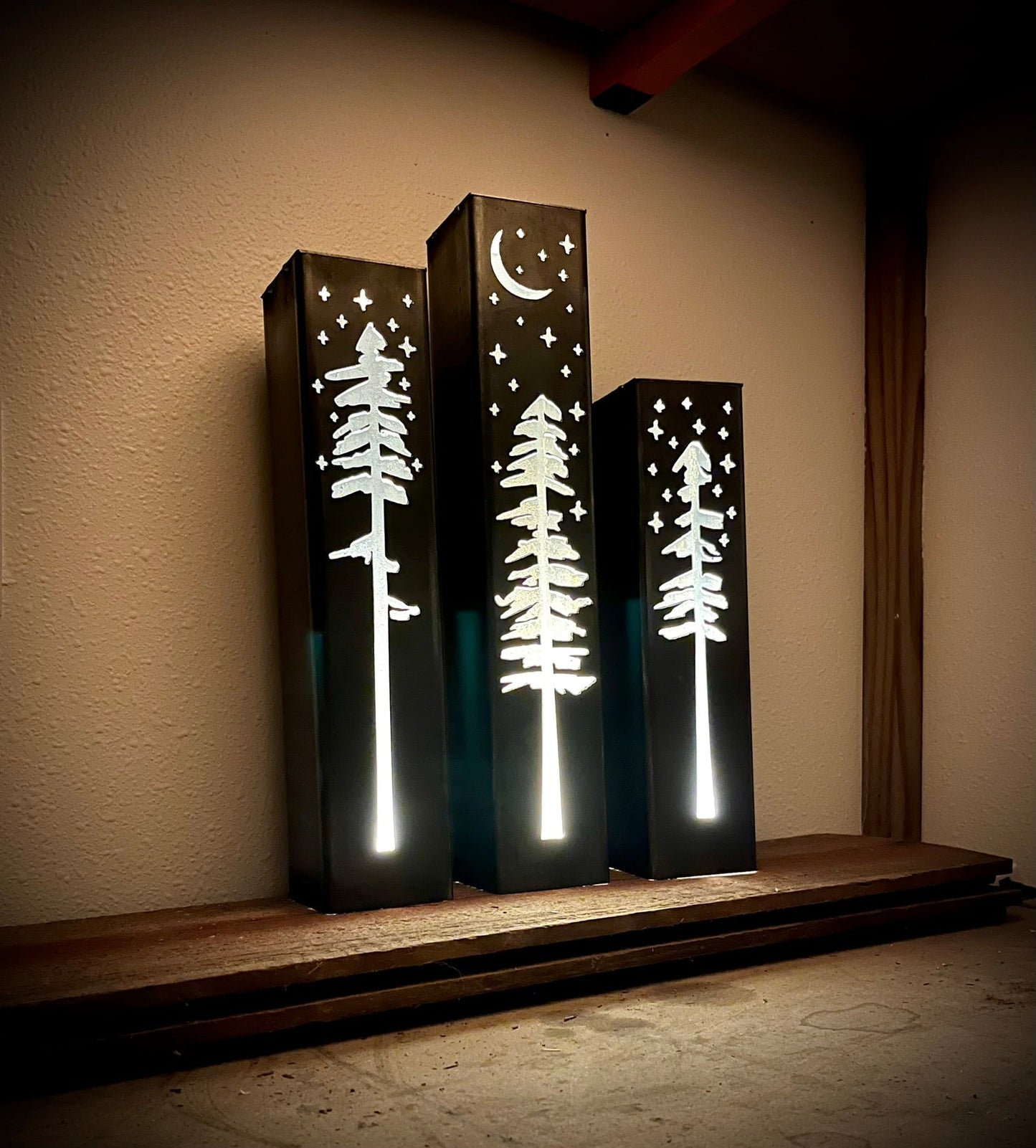 Pine Tree Night Sky Indoor Luminary | Multiple Sizes