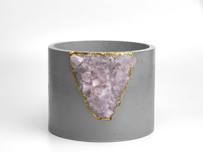 6 inch ROSE QUARTZ PLANTER