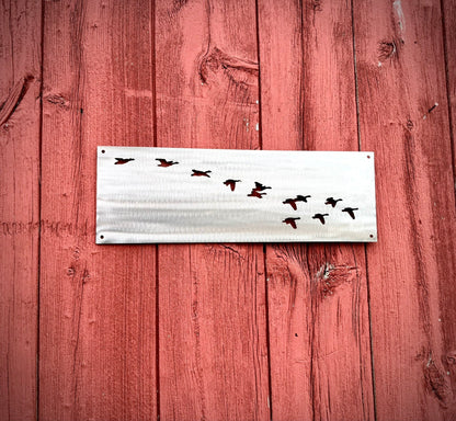 Steel Flock of Geese Sign | Wall Art